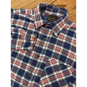 The Vermont Flannel Company Men's Small Blue Plaid Long Sleeve Flannel Shirt